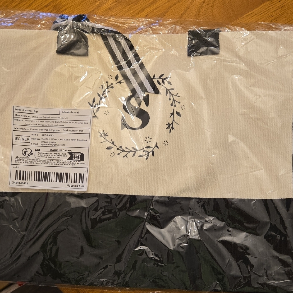 Black and Cream Tote Bag